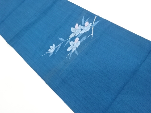 変わり流水に枝・花葉模様織出し名古屋帯